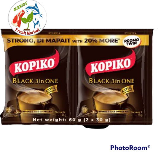 KOPIKO BLACK 3 IN ONE COFFE TWIN PACK - 6pcs